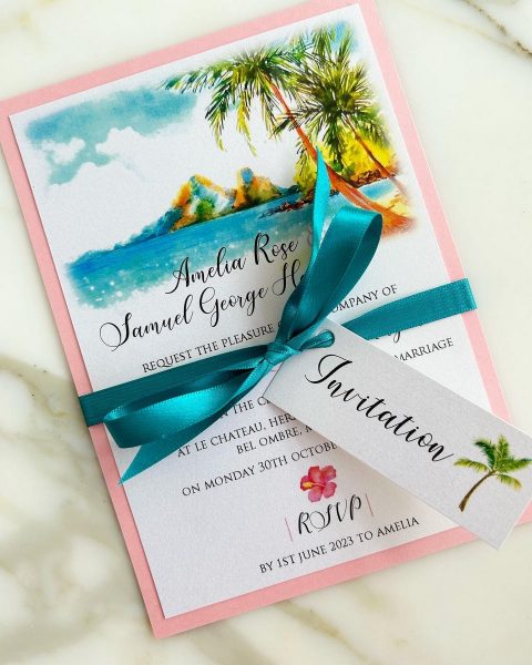 destination themed wedding invitation