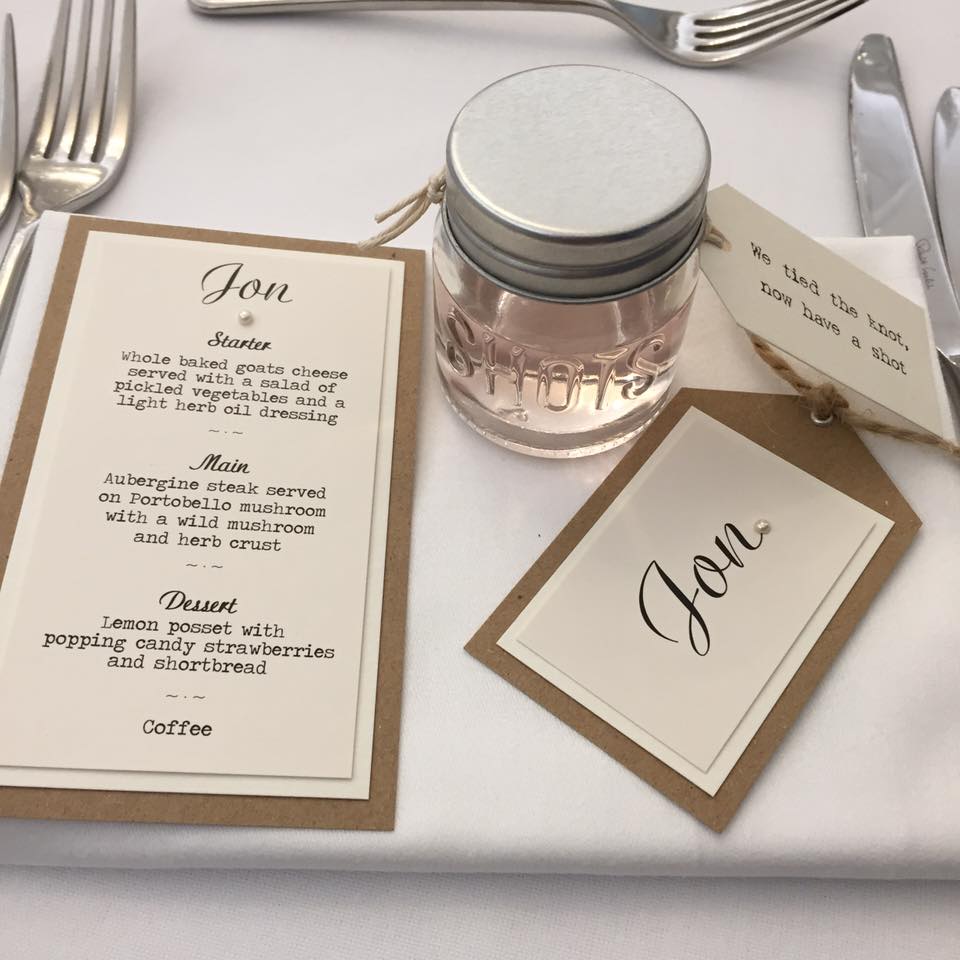 wedding stationery on tables
