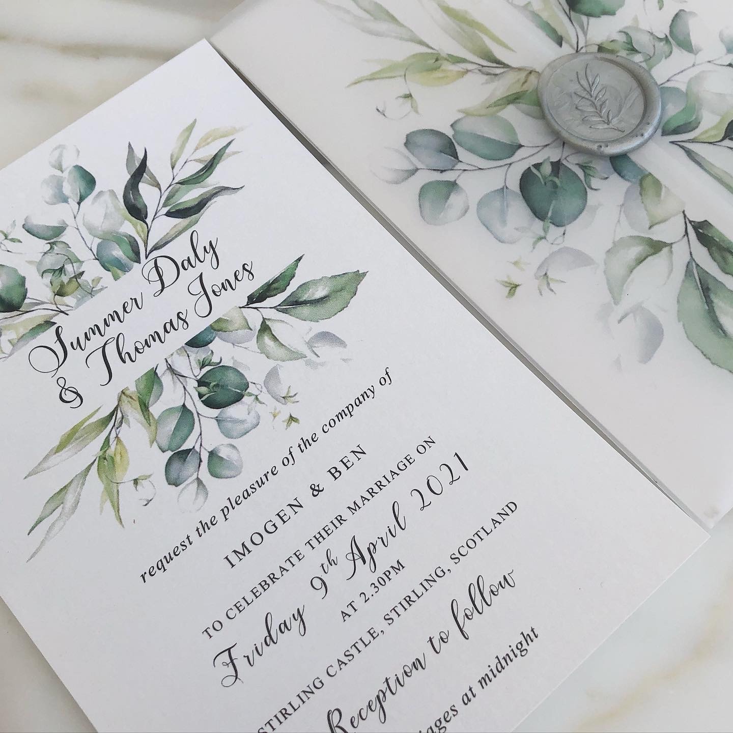 custom watercolor wedding invitations