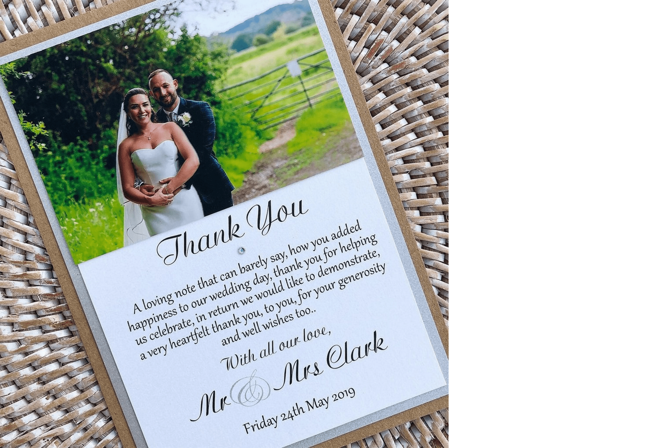 wedding thank you cards with photo